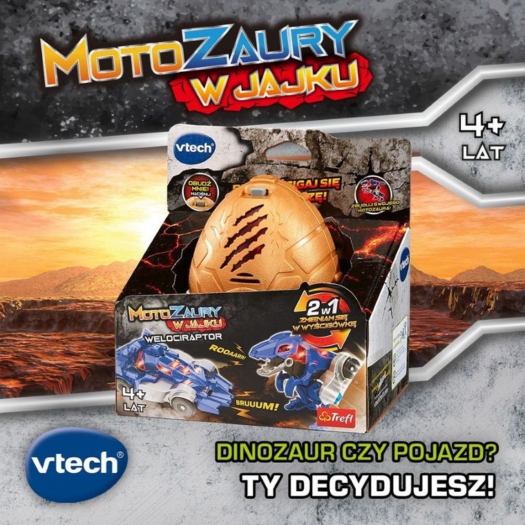 Vtech, Motozaury, Welociraptor, pojazd transformujący w jajku