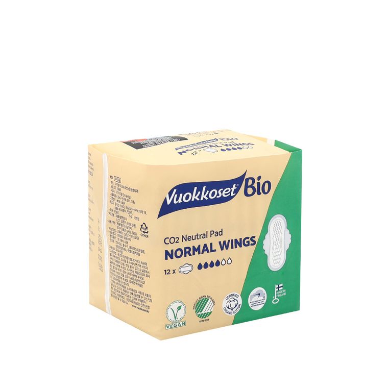 Vuokkoset, 100% BIO, podpaski ze skrzydełkami, normal, 12 szt.