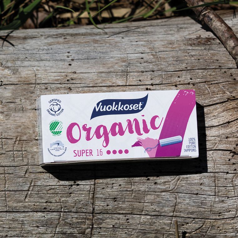 Vuokkoset, 100% BIO, tampony super, 16 szt.