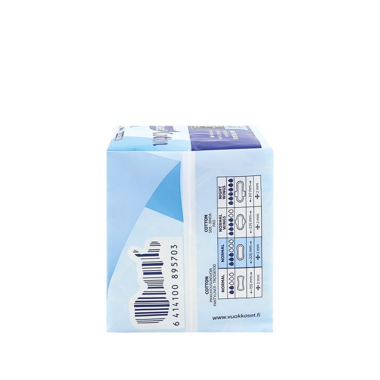 Vuokkoset, Cotton, podpaski bez skrzydełek, Normal Sensitive, 14 szt.