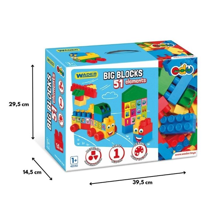 Wader, Big Blocks, klocki, 51 elementów