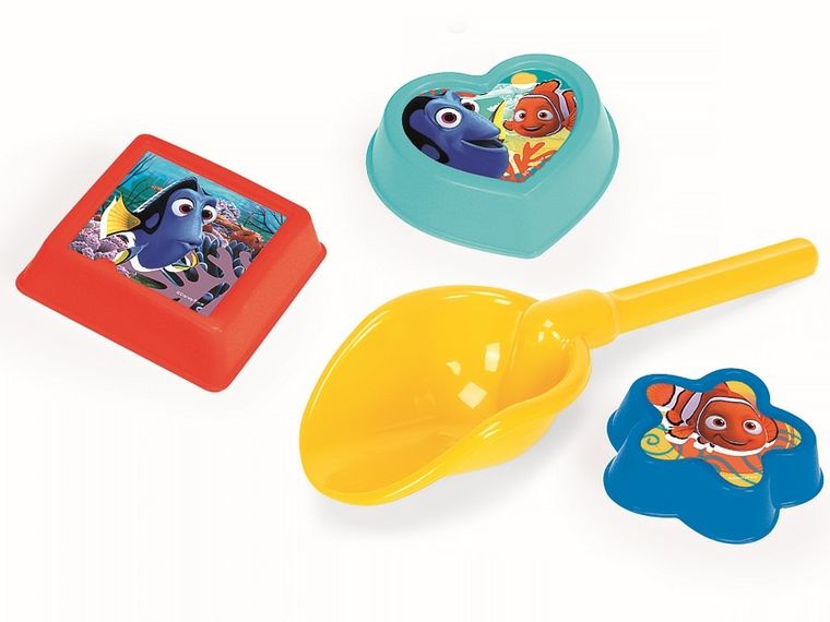 Wader, Disney, łopatka + 3 foremki do piasku
