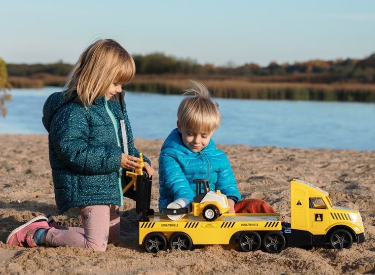 Wader, Magic Truck Technic, ciężarówka laweta z walcem