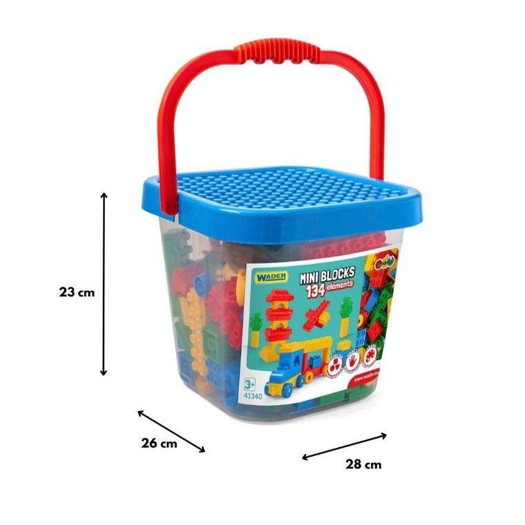 Wader, Mini Blocks, klocki w wiaderku, 134 elementy