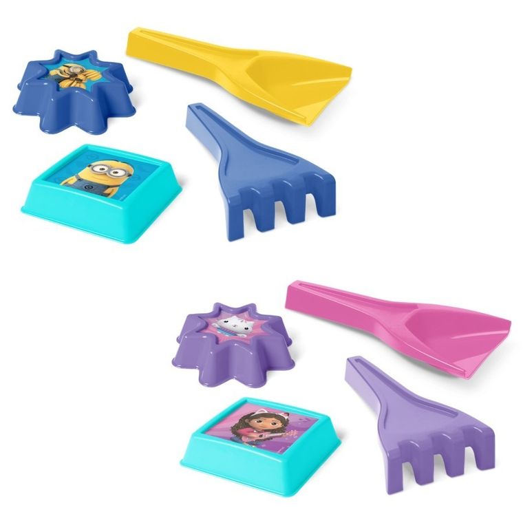 Wader, Minionki, łopatka, grabki + 2 foremki