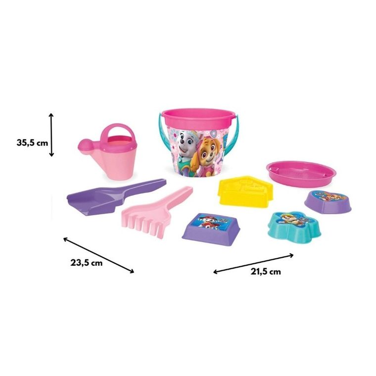 Wader, Psi Patrol, zestaw do piasku z wiaderkiem, 9 elementów