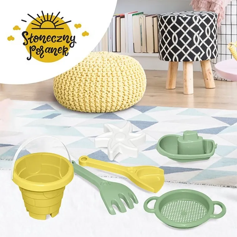 Wader, Słoneczny Poranek, Zamek, zestaw do piasku, 6 elementów