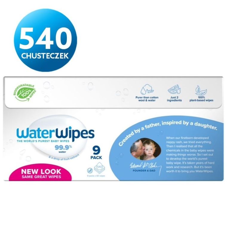 WaterWipes, BIO, chusteczki nawilżane, 9-60 szt.