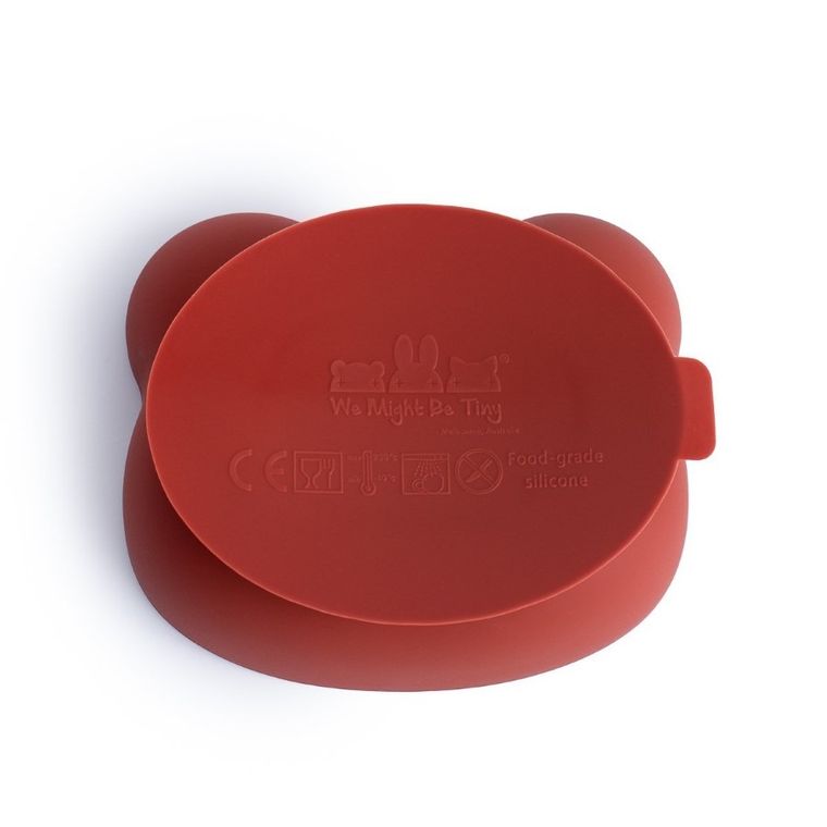 We Might Be Tiny, Miś, silikonowa miseczka z przyssawką i pokrywką, rust