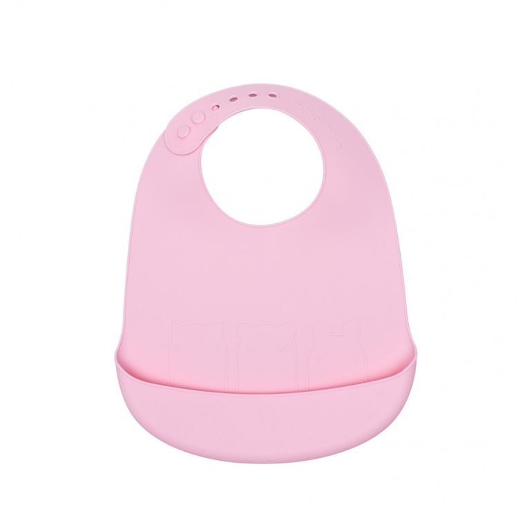 We Might Be Tiny, zestaw śliniaków silikonowych z kieszonką, różowy