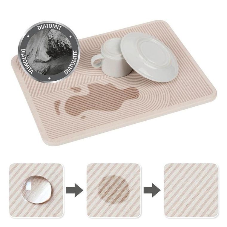 Wenko, Damon, mata do suszenia naczyń, diatomitowa, 40-30 cm