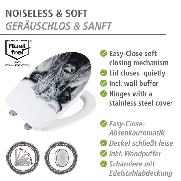 Wenko, deska sedesowa, Yak, z cichym domykaniem, Thermoplast