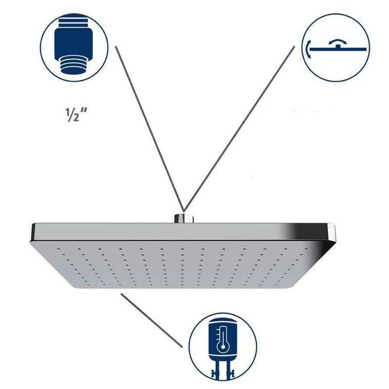 Wenko, deszczownica sufitowa kwadratowa, 250-170 mm