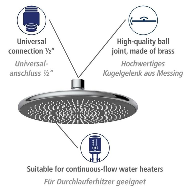 Wenko, deszczownica sufitowa oszczędzająca wodę, Ø 22.5 cm