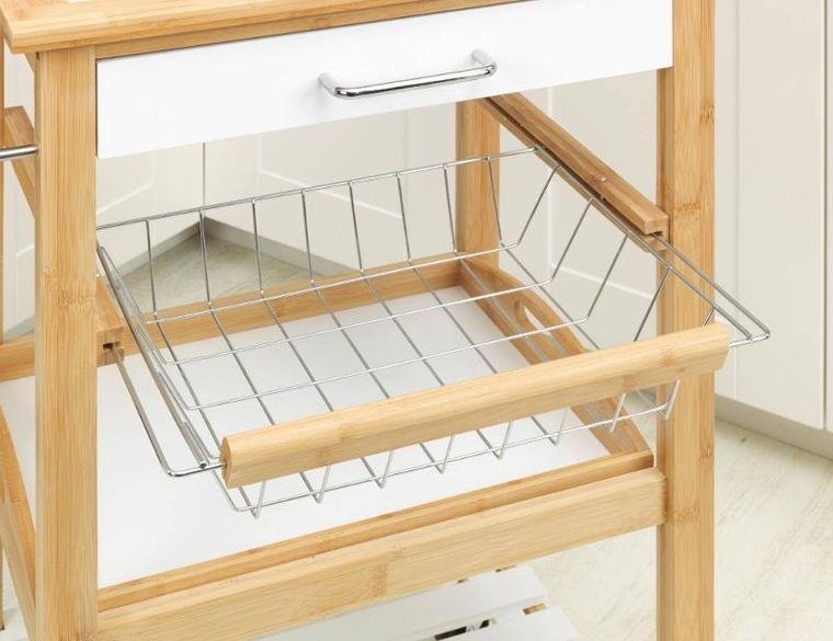 Wenko, Finja, wózek kuchenny na kółkach, drewno bambusowe, MDF