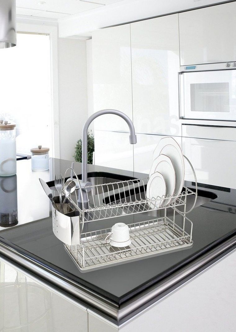 Wenko, ociekacz do naczyń, suszarka na naczynia ze stali nierdzewnej, 2 poziomy