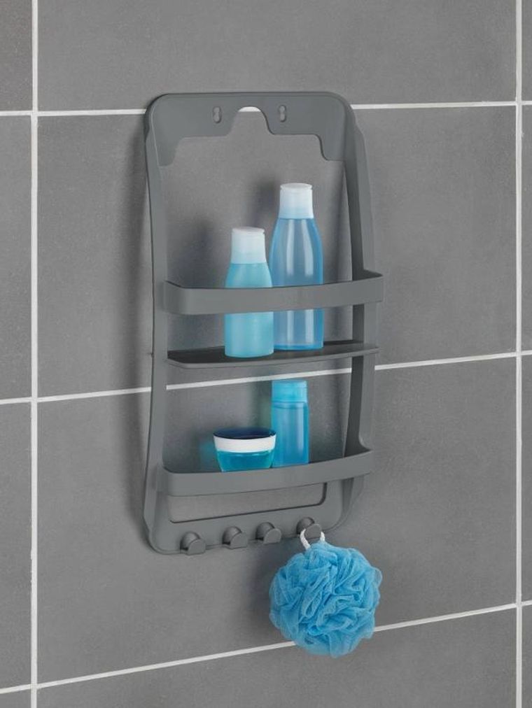 Wenko, półka łazienkowa bez wiercenia, dwupoziomowa, 26-54,5-11,5 cm