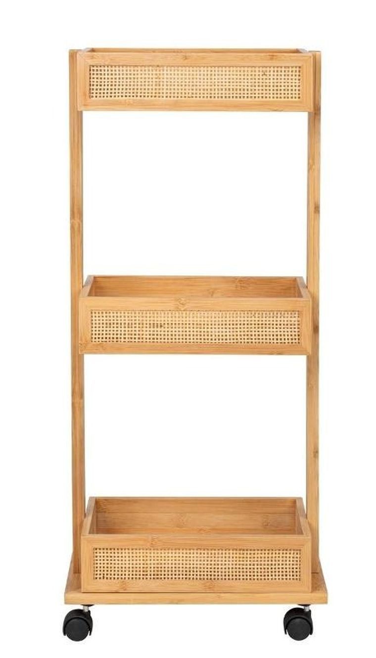Wenko, regał łazienkowy, Allegre Bamboo, mobilny, 3 półki