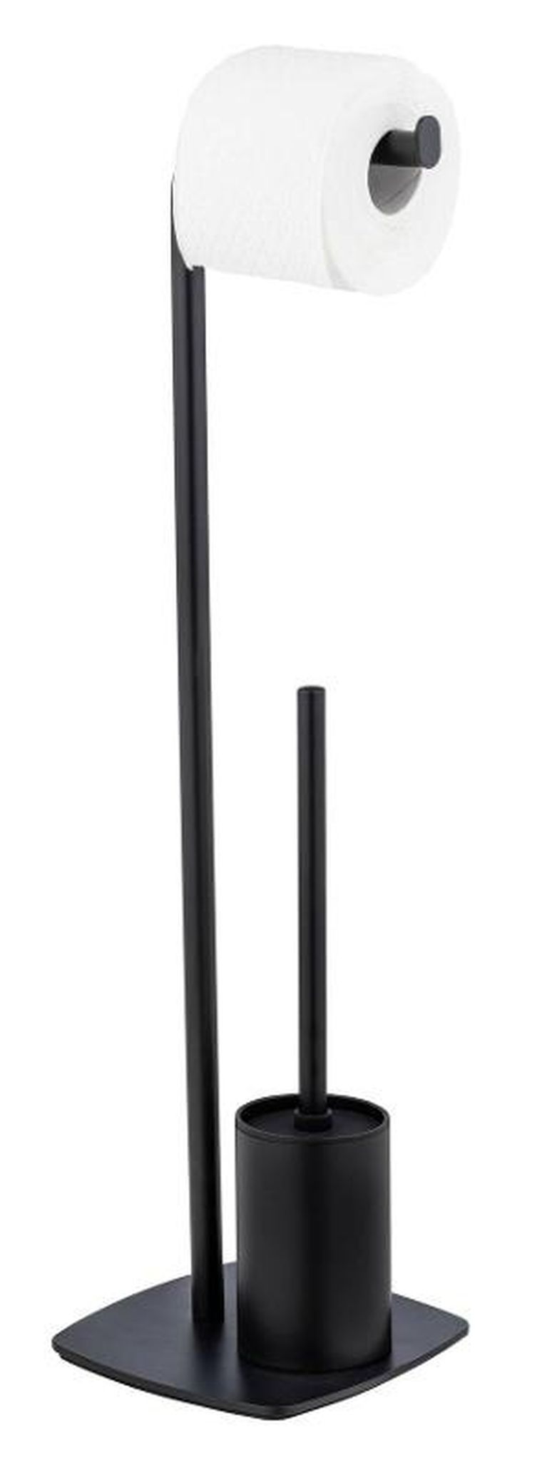 Wenko, szczotka do WC z uchwytem na papier toaletowy, czarna, Iria