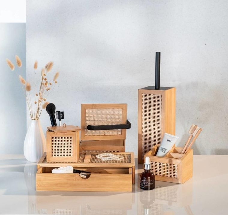 Wenko, uniwersalny pojemnik, Allegre bamboo, 3 przegrody, bambus