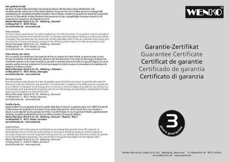 Wenko, wąż prysznicowy 200 cm, stal nierdzewna