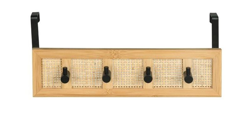 Wenko, wieszak na drzwi, Allegre Bamboo, 4 haczyki