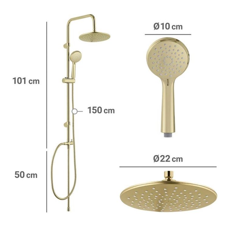 Wenko, Young, kolumna prysznicowa, złota, 3 funkcyjna