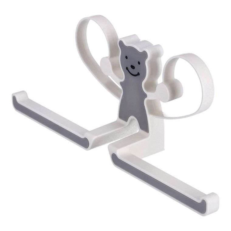 Wielofunkcyjny wieszak z misiem, szary