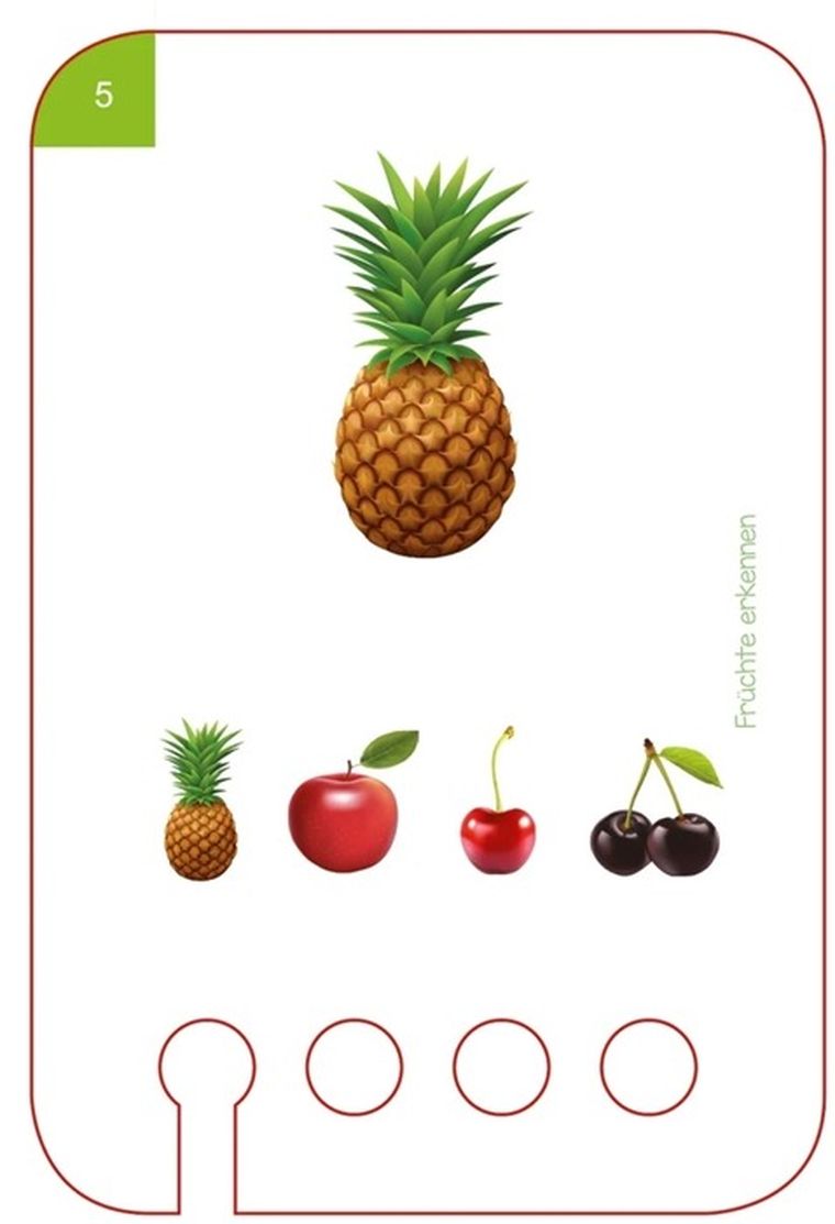 WiemTo, Rozpoznawanie Owoców, karty edukacyjne, 2+