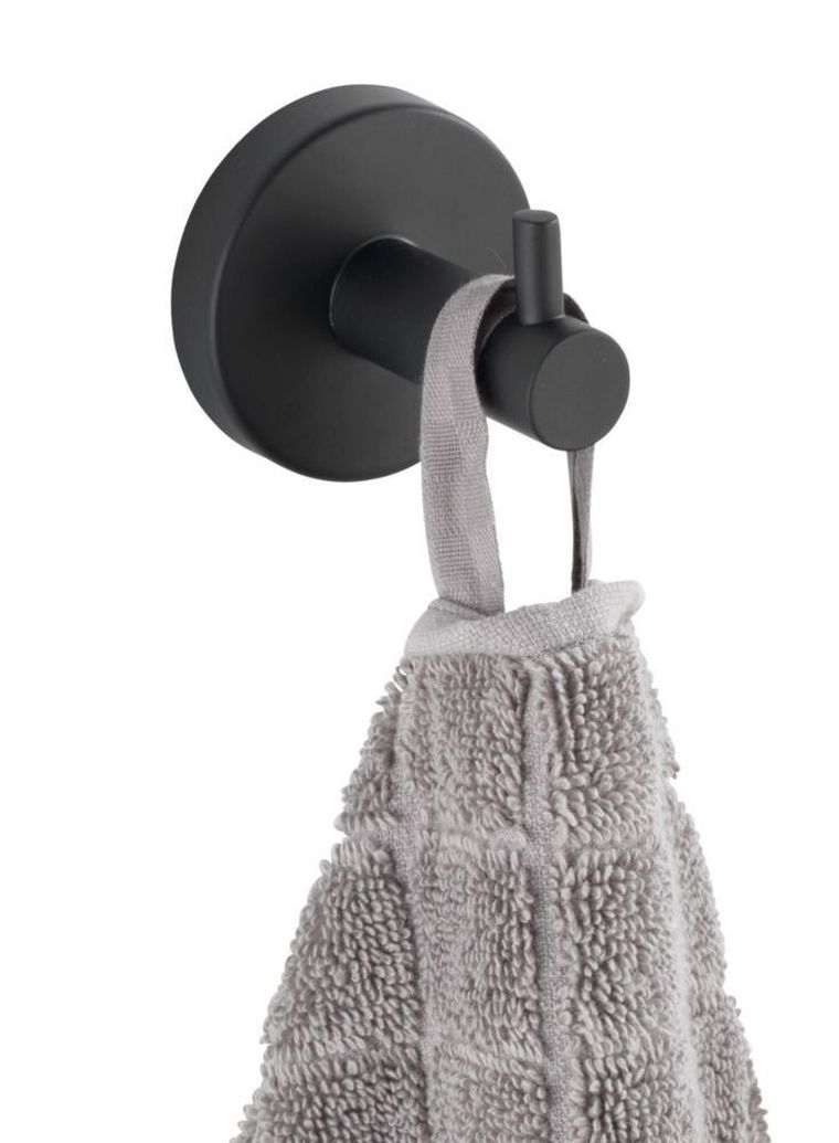 Wieszak na ręczniki, pojedynczy, Bosio, czarny