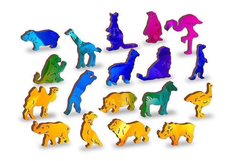 Wooden.City, drewniane puzzle z figurkami, ptaki gradient, 200 elementów