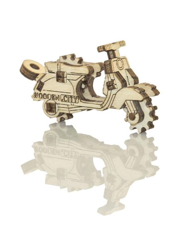 Wooden.City, Zabytkowe Samochody i Motor, drewniane puzzle 3D