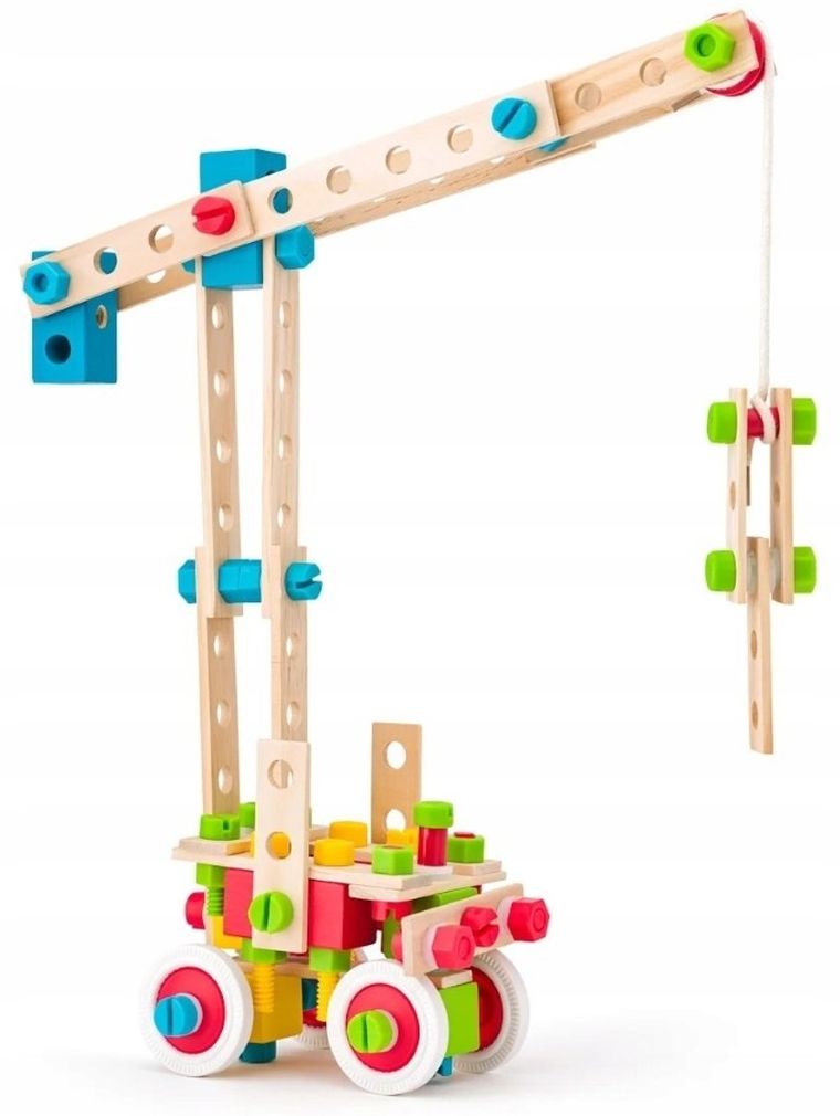 Woodyland, drewniane klocki konstrukcyjne, 140 elementów