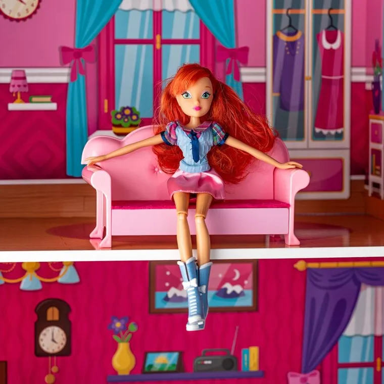 Woodyland, Mirabella, domek dla lalek z akcesoriami, drewniany, 85-45-12 cm