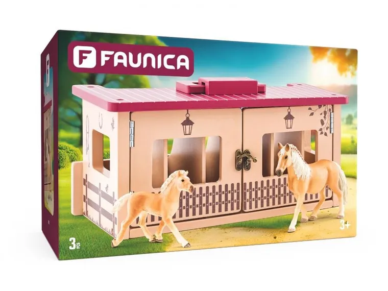 Woodyland, stajnia z końmi, zestaw figurek, 3 elementy