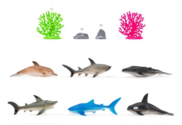 Woodyland, zestaw figurek: dinozaury, dzikie zwierzęta, farma, 60 elementów