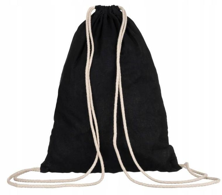 Worek z motywem patriotycznym, bawełniany, czarny