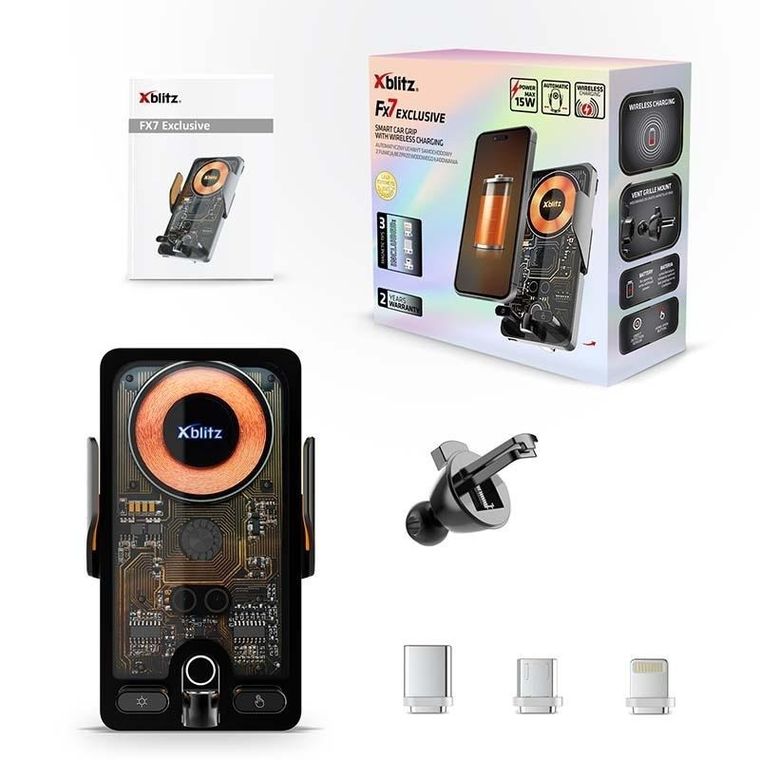 Xblitz, FX7, automatyczny uchwyt samochodowy z ładowaniem
