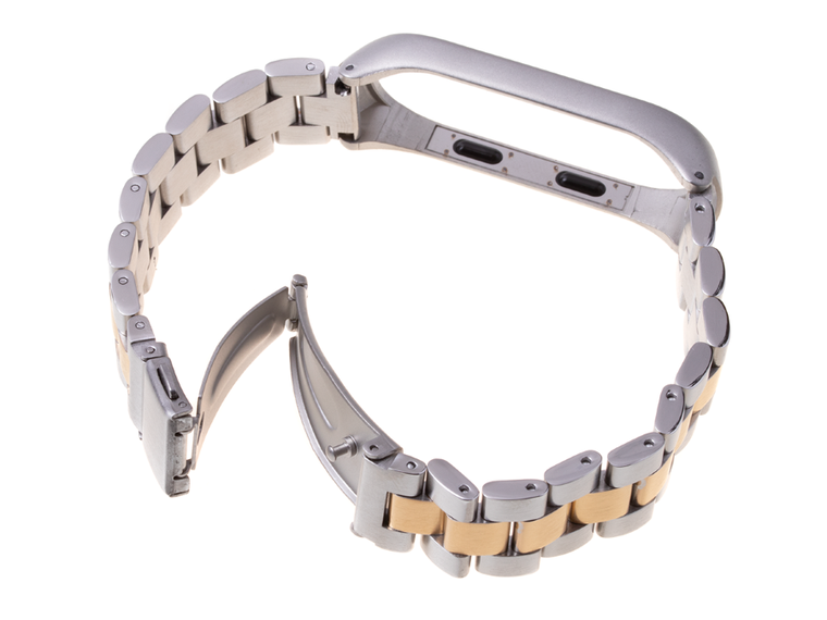 Xiaomi, bransoleta do Xiaomi Mi Band 3/Mi Band 4, srebrno-złota