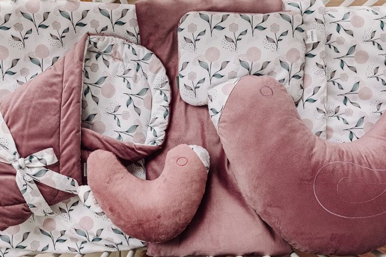 Yoonco, Flower, Ptaszek, poduszka dziecięca, mini, róż