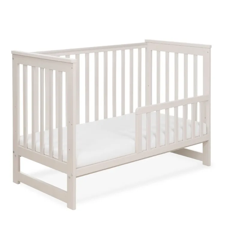 Yoonco, IWI, łóżeczko drewniane z barierką, beż