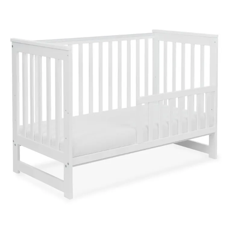 Yoonco, IWI, łóżeczko drewniane z barierką, białe