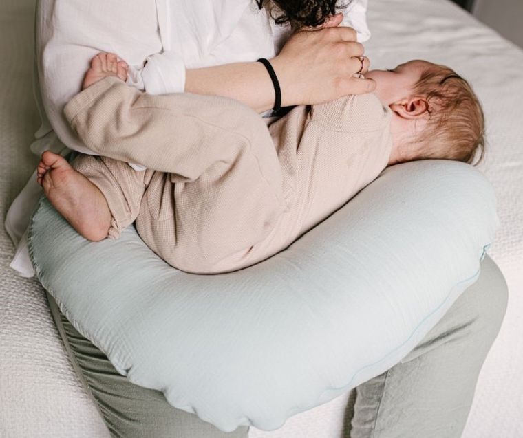 Yoonco, muślinowa poduszka do karmienia, rogal, brudny róż