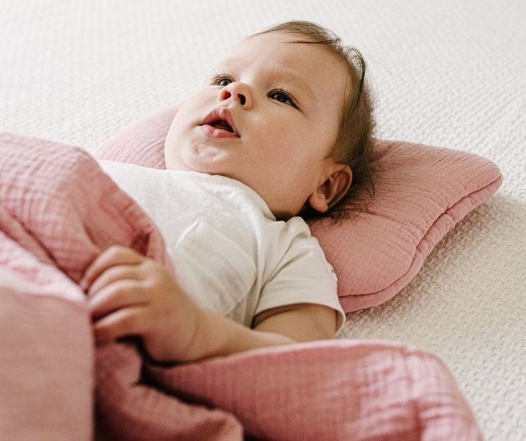 Yoonco, muślinowy komplet: poduszka + kołderka, brudny róż