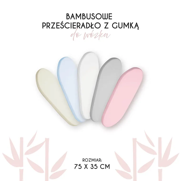 Yoonco, prześcieradło do wózka, bambusowe, białe, 75-35 cm