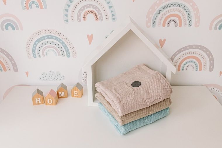 Yoonco, Ptaszki, kocyk bambusowy, beż, 90-90 cm