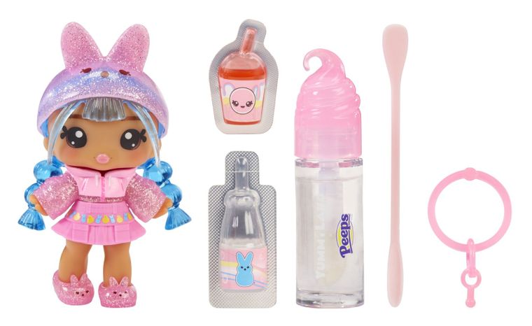 Yummiland, PEEPS®, Lip Gloss Doll, Maddie Mallows, mini laleczka + błyszczyk DIY do ust