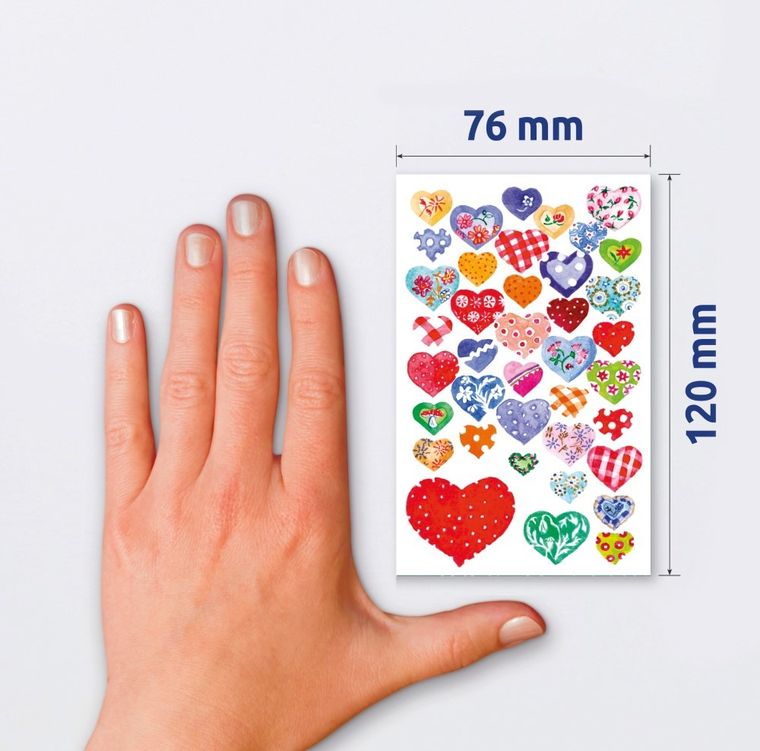 Z-Design, naklejki błyszczące, serca