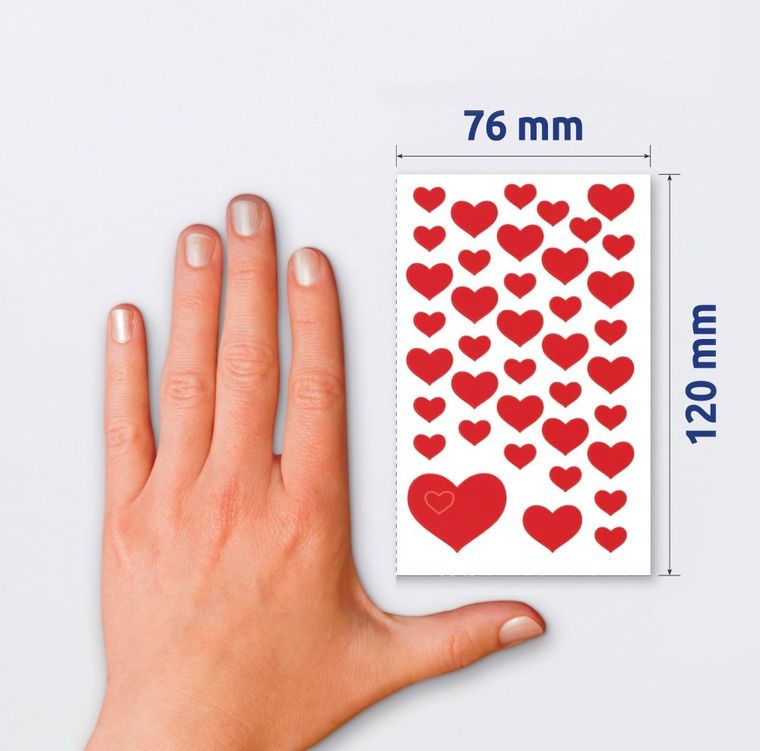 Z-Design, naklejki papierowe, serca