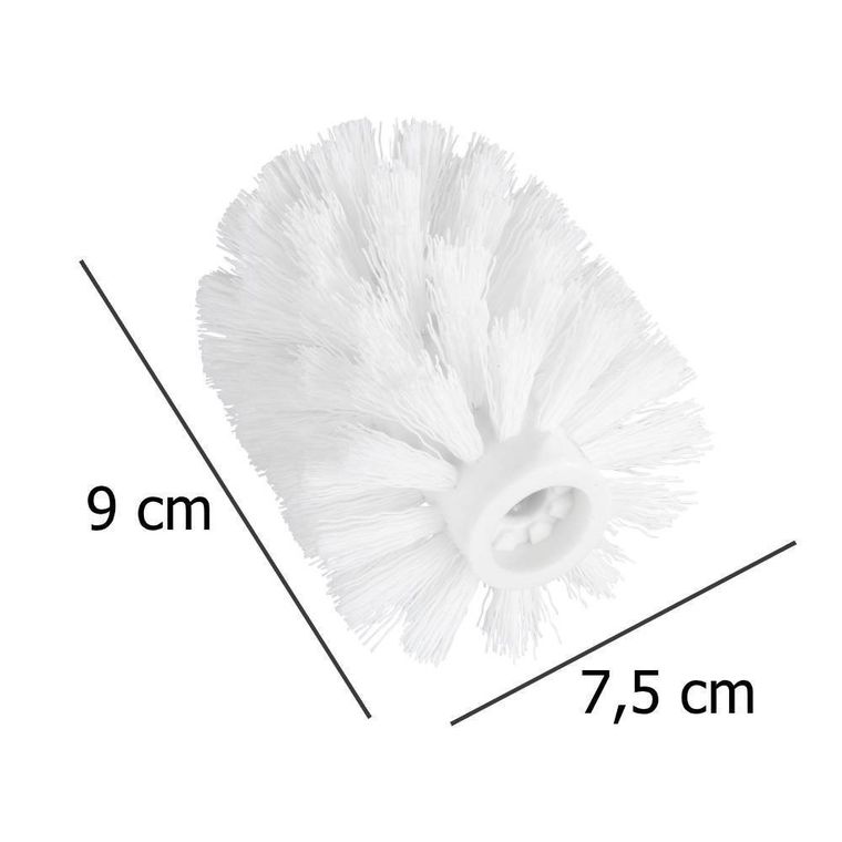 Zapasowa końcówka do szczotki toaletowej, biały, ∅ 7.5 cm